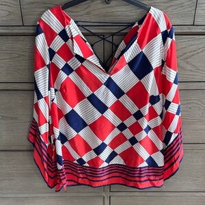 Alice & Trixie Red and Blue Checkered Blouse